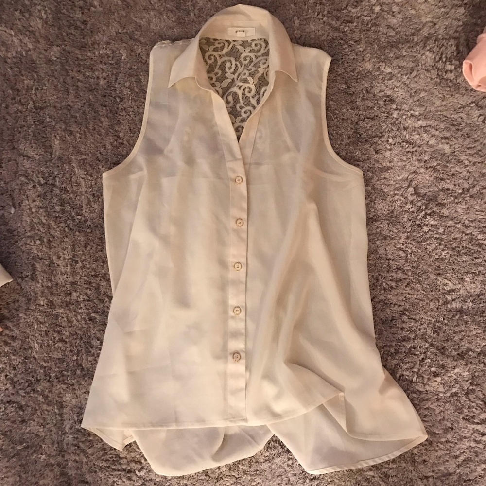 White sheer flowing top